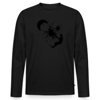 Kitesurfer Herren Kite Kitesurf Kitesurfen - Männer Premium Bio Langarmshirt - Schwarz - Vorne - Nico (187cm)
