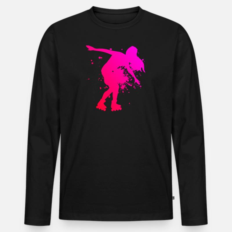 Herren Rollerskaten Roller Skates Rollerskate - Männer Premium Bio Langarmshirt - Schwarz