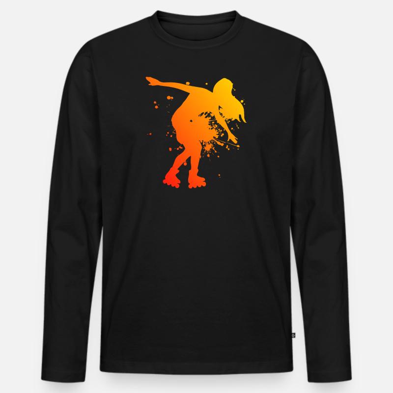Roller Skating Rollerskaten Roller Skates - Männer Premium Bio Langarmshirt - Schwarz