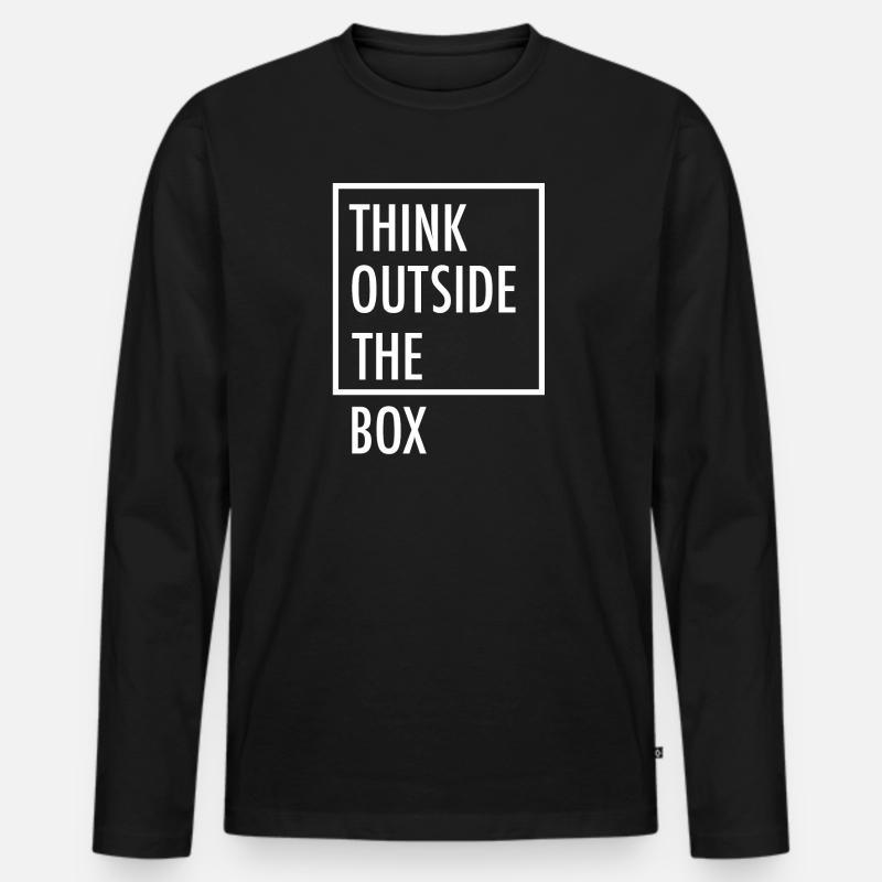 Think outside the box - Männer Premium Bio Langarmshirt - Schwarz