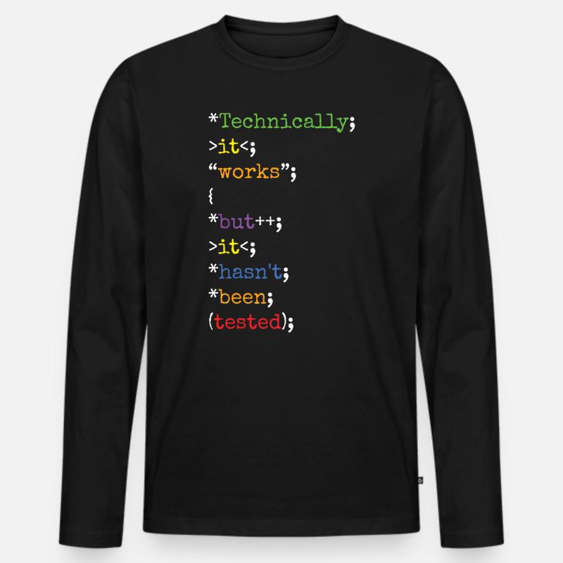 Software Ingenieur Informatiker Programmierer - Männer Premium Bio Langarmshirt - Schwarz