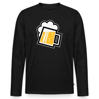 Chope à bière bavaroise (bière / chope à bière / R / / / 3C) - T-shirt manches longues Premium bio Homme - noir - Devant - Nico (187cm)
