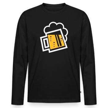 XBayrischer Bierkrug (Bier / Maßkrug) - Männer Premium Bio Langarmshirt - Schwarz - Vorne - Nico (187cm)