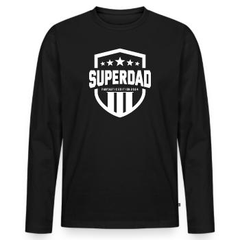 Superdad White - Men's Premium Organic Long Sleeve Shirt - black - Front - Nico (187cm)