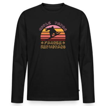 Snowboard Spruch Papa Sprüche - Männer Premium Bio Langarmshirt - Schwarz - Vorne - Nico (187cm)
