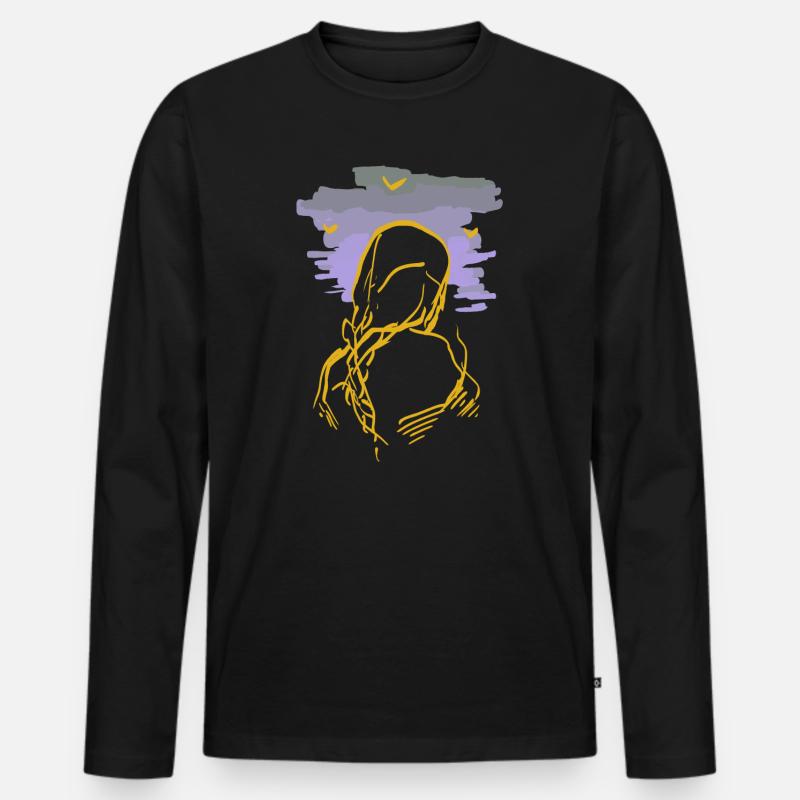 strega - Maglia a manica lunga ecologica premium da uomo - nero
