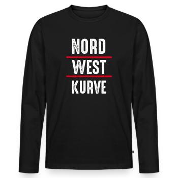 Northwest curve - Men's Premium Organic Long Sleeve Shirt - black - Front - Nico (187cm)