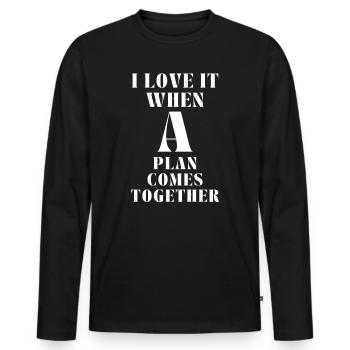 All-Risk-Agentur, Kult-Serie, Serien-Fan - Männer Premium Bio Langarmshirt - Schwarz - Vorne - Nico (187cm)