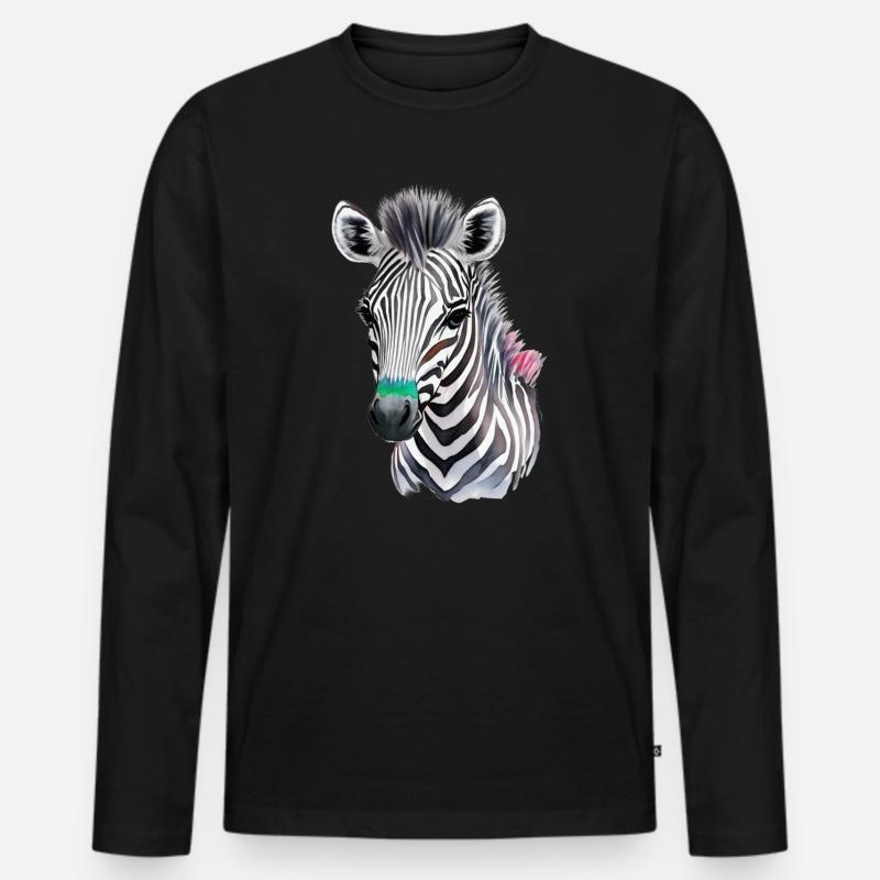 Puledri Zeba - Maglia a manica lunga ecologica premium da uomo - nero