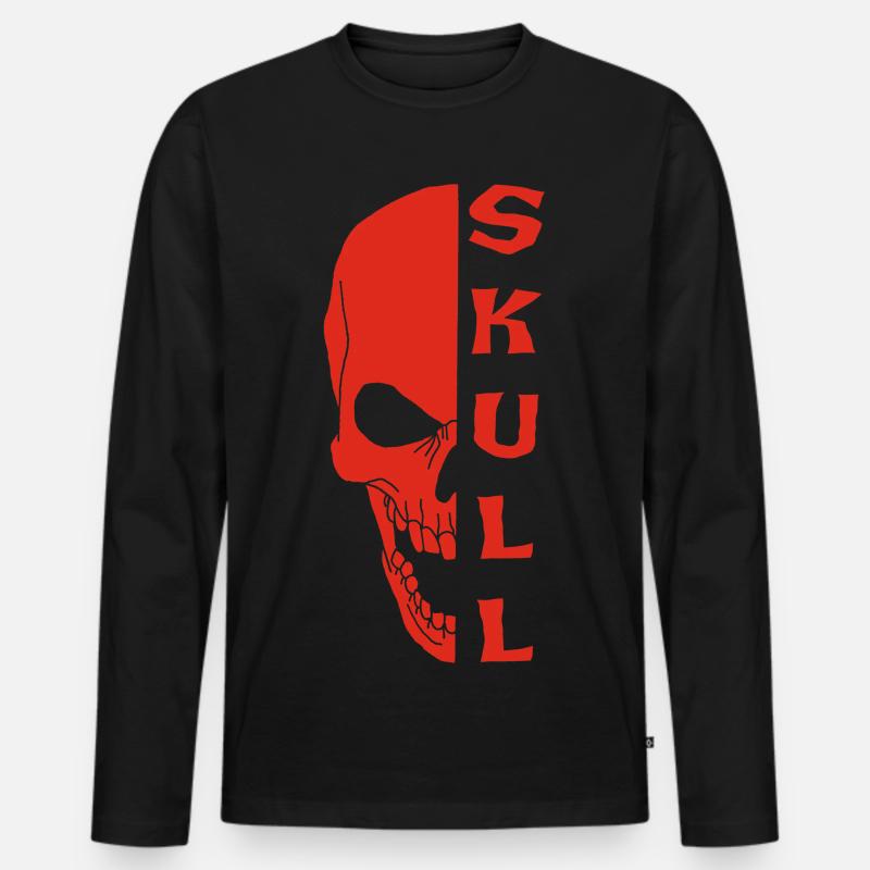 Der Red Skull - Männer Premium Bio Langarmshirt - Schwarz