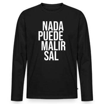 Nothing can harm salt - Men's Premium Organic Long Sleeve Shirt - black - Front - Nico (187cm)