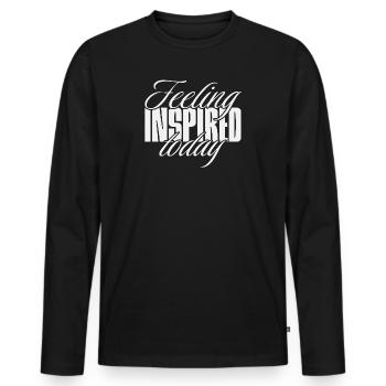 Feeling inspired today - Men's Premium Organic Long Sleeve Shirt - black - Front - Nico (187cm)