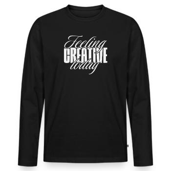Se sentir créatif aujourd’hui - T-shirt manches longues Premium bio Homme - noir - Devant - Nico (187cm)