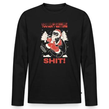 Chemise de Noël Santa Fury - T-shirt manches longues Premium bio Homme - noir - Devant - Nico (187cm)