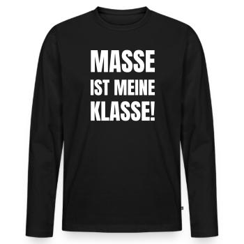 Mass is my class. - Men's Premium Organic Long Sleeve Shirt - black - Front - Nico (187cm)