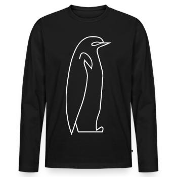 Penguin - Men's Premium Organic Long Sleeve Shirt - black - Front - Nico (187cm)