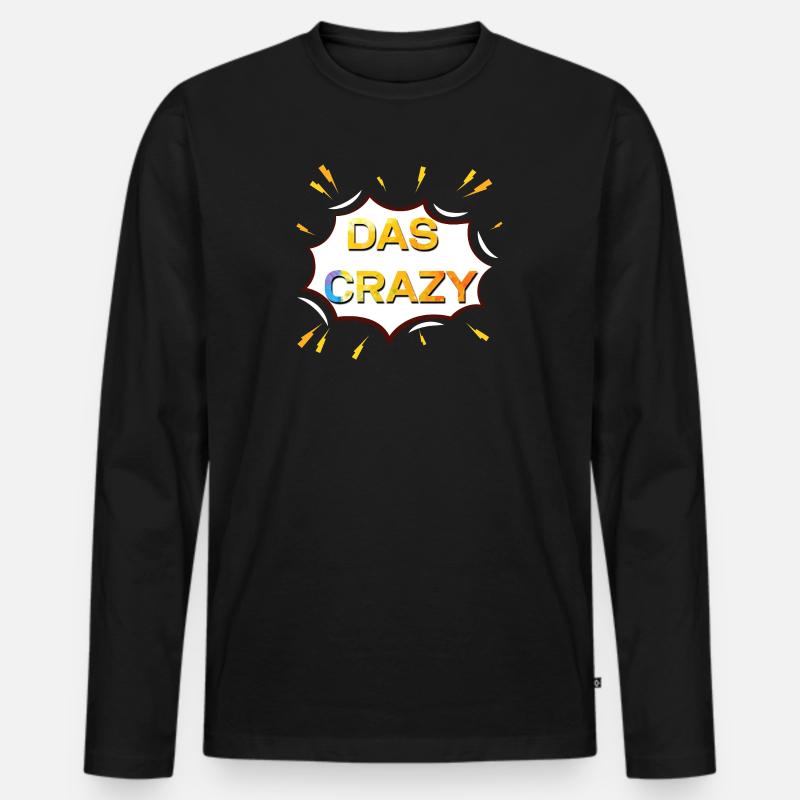Das Crazy Farbexplosion - Männer Premium Bio Langarmshirt - Schwarz