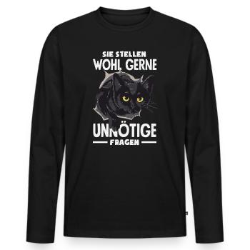 Ils aiment probablement poser des questions inutiles - T-shirt manches longues Premium bio Homme - noir - Devant - Nico (187cm)