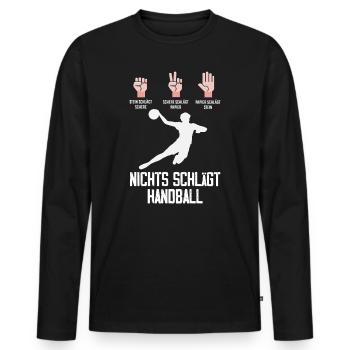 Handball Joueurs Handball Handball Cadeaux - T-shirt manches longues Premium bio Homme - noir - Devant - Nico (187cm)