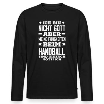 Handball Joueurs Handball Handball Cadeaux - T-shirt manches longues Premium bio Homme - noir - Devant - Nico (187cm)
