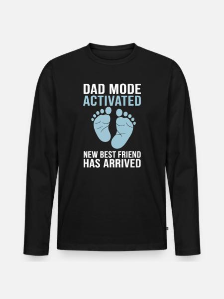 Dad Mode Aktiviert Babyankunft - Männer Premium Bio Langarmshirt - Schwarz