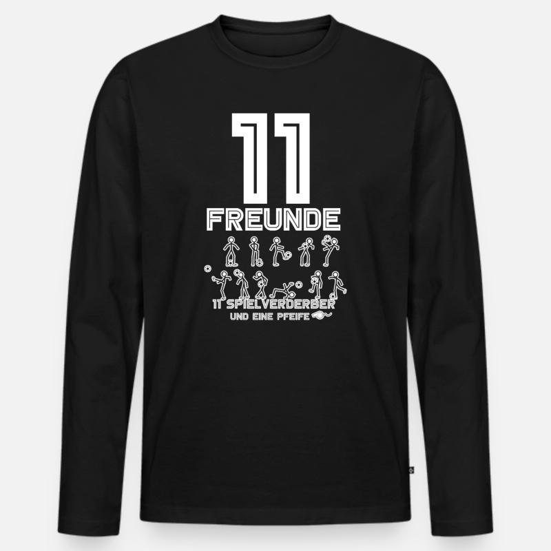 Fußball - Männer Premium Bio Langarmshirt - Schwarz