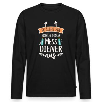 Enfant d’autel : Voilà à quoi ressemble un enfant d’autel cool - T-shirt manches longues Premium bio Homme - noir - Devant - Nico (187cm)