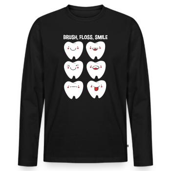 Receptionist Dentist - Men's Premium Organic Long Sleeve Shirt - black - Front - Nico (187cm)