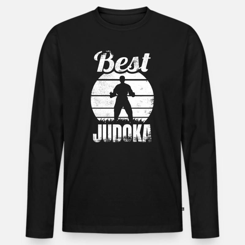 Judoka - Männer Premium Bio Langarmshirt - Schwarz