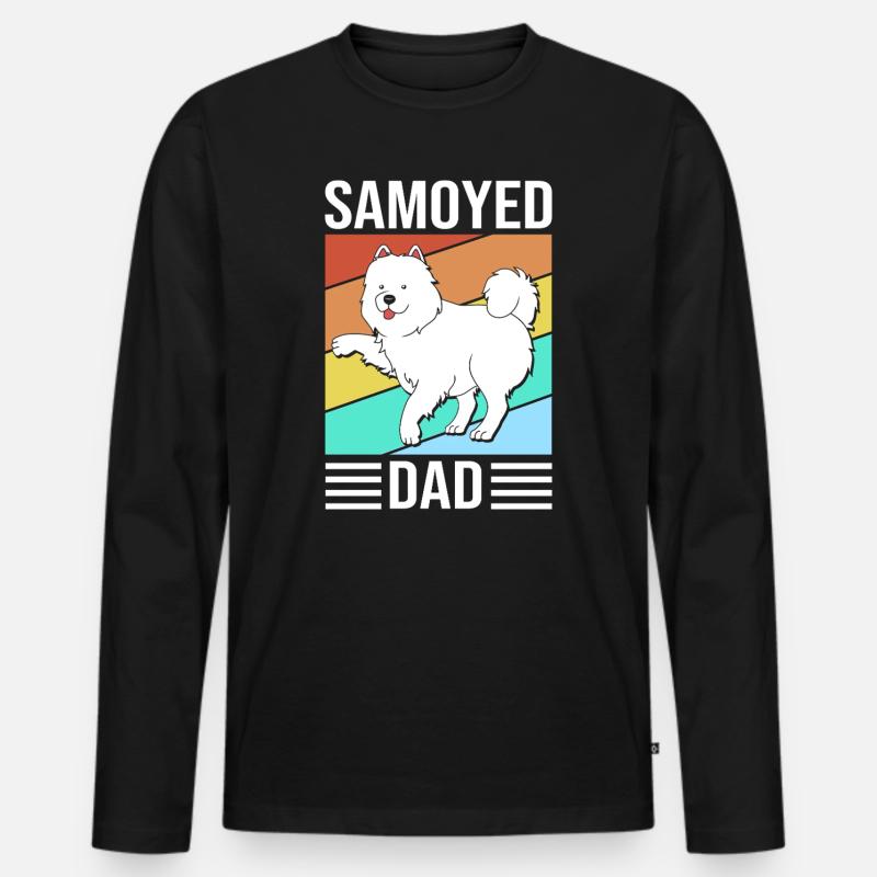 Samojede - Männer Premium Bio Langarmshirt - Schwarz