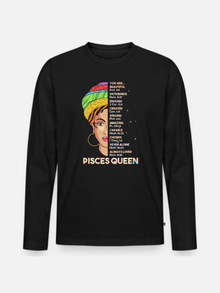 Sternzeichen Fische - Männer Premium Bio Langarmshirt - Schwarz