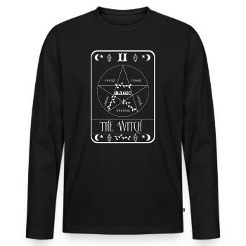 Die Hexe II - Männer Premium Bio Langarmshirt - Schwarz - Vorne - Nico (187cm)