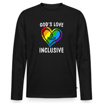 God's Love Is Fully Inclusive Christian Gay Pride - Men's Premium Organic Long Sleeve Shirt - black - Front - Nico (187cm)