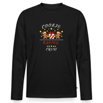 Christmas Baking Team Gingerbread Man - Men's Premium Organic Long Sleeve Shirt - black - Front - Nico (187cm)