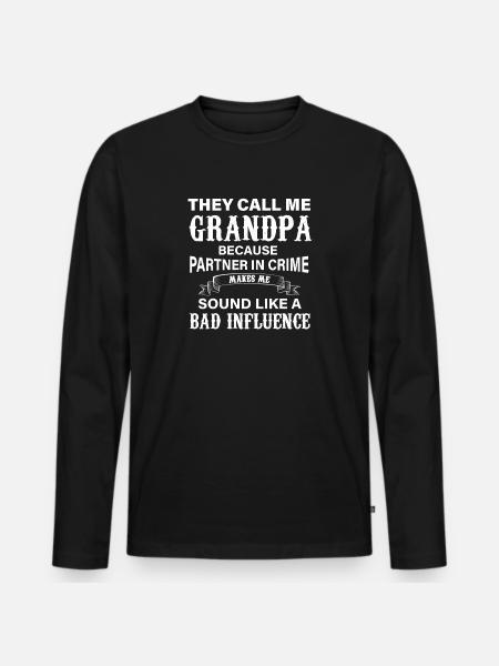 Funny Grandpa Grandfather Shirt - Men's Premium Organic Long Sleeve Shirt - black