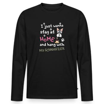 Schnauzer Funny Beard T-Shirt Fear Miniature Men - Men's Premium Organic Long Sleeve Shirt - black - Front - Nico (187cm)