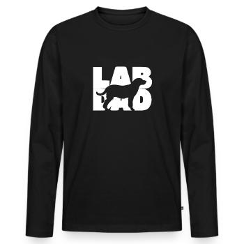 T-shirt de papa de laboratoire cadeau de papa de Labrador Retriever Labrad - T-shirt manches longues Premium bio Homme - noir - Devant - Nico (187cm)