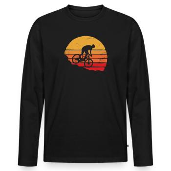 Vintage Mountainbike Outdoor Retro Design Bike - Männer Premium Bio Langarmshirt - Schwarz - Vorne - Nico (187cm)