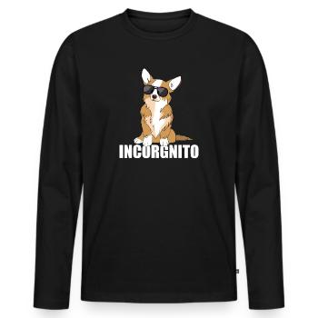 Vintage Incorgnito Funny Shirt Liebhaber Corgi - Männer Premium Bio Langarmshirt - Schwarz - Vorne - Nico (187cm)