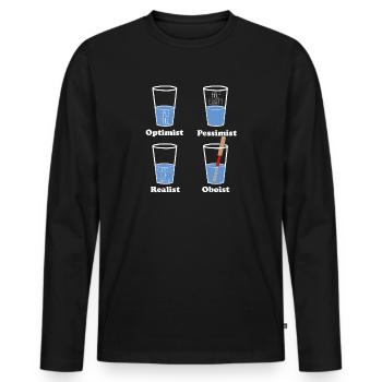 Drôle d’orchestre de musique hautboïste Tee - T-shirt manches longues Premium bio Homme - noir - Devant - Nico (187cm)