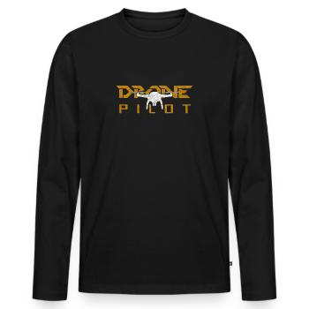 Drone Life Tee Pilot Tee Quadcopter Gift - Men's Premium Organic Long Sleeve Shirt - black - Front - Nico (187cm)