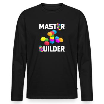 Kids Cool Master Builder Block Building für Papa - Männer Premium Bio Langarmshirt - Schwarz - Vorne - Nico (187cm)