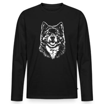 American Akita Portrait Chien Chien - T-shirt manches longues Premium bio Homme - noir - Devant - Nico (187cm)