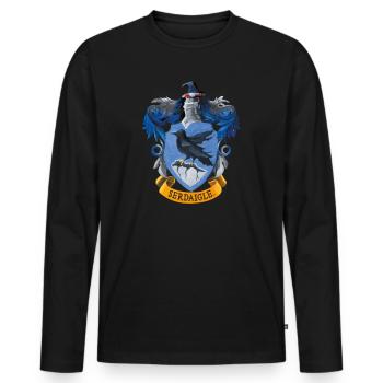 Harry Potter Ravenclaw Emblem Malerei - Männer Premium Bio Langarmshirt - Schwarz - Vorne - Nico (187cm)