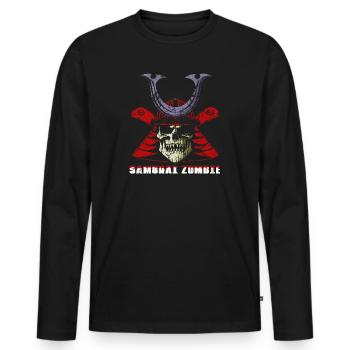 Samurai Zombie - T-shirt manches longues Premium bio Homme - noir - Devant - Nico (187cm)