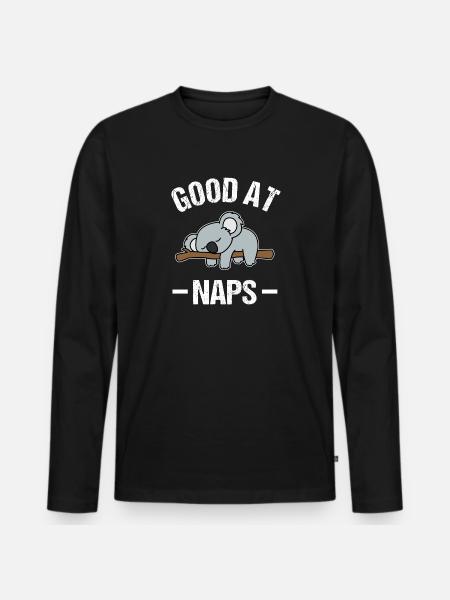 Koala Good At Naps - Men's Premium Organic Long Sleeve Shirt - black
