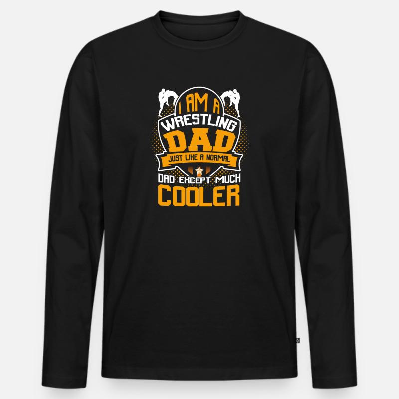 Cool Wrestling Dad Wrestler Coach Gift - Männer Premium Bio Langarmshirt - Schwarz