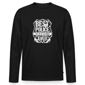 POLICE Officer Law Enforcement Cop - Männer Premium Bio Langarmshirt - Schwarz - Vorne - Nico (187cm)
