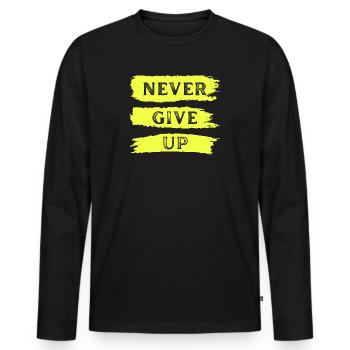 Ne jamais abandonner 2 - T-shirt manches longues Premium bio Homme - noir - Devant - Nico (187cm)