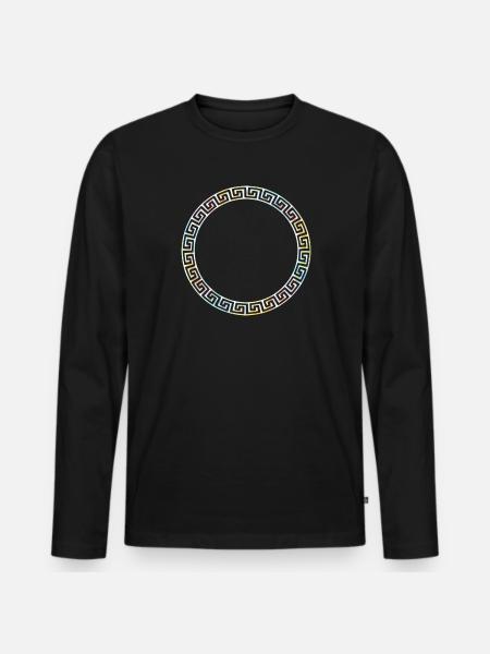 Kreis bunt - Männer Premium Bio Langarmshirt - Schwarz